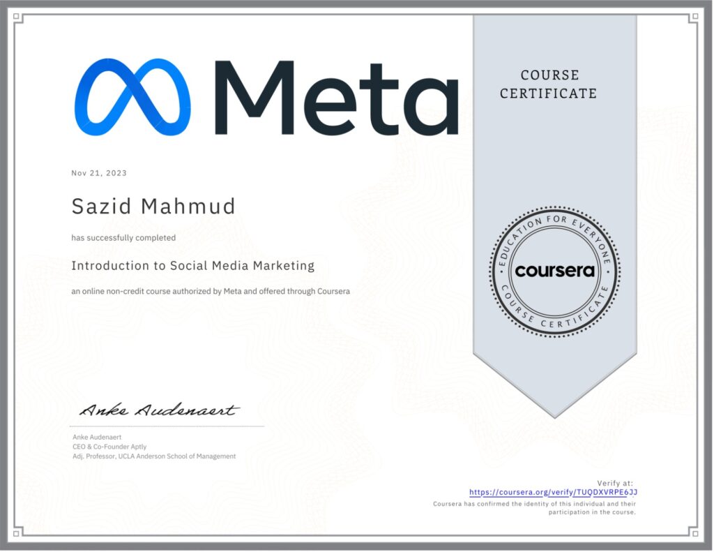 Meta certificate